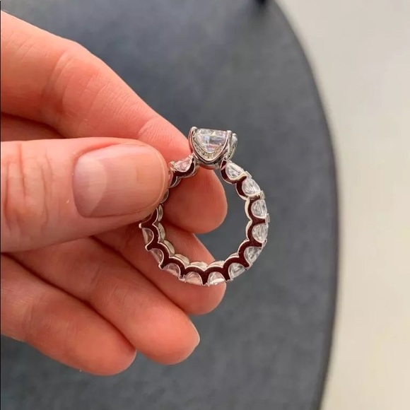 Emerald Cut Dia Solitaire or Eternity Ring - Picture 11 of 12